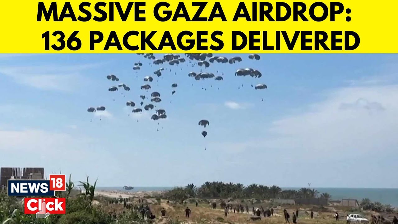 Israel Gaza War | Planes Drop Humanitarian Aid In Gaza | Gaza News | Palestine | Netanyahu | N18G