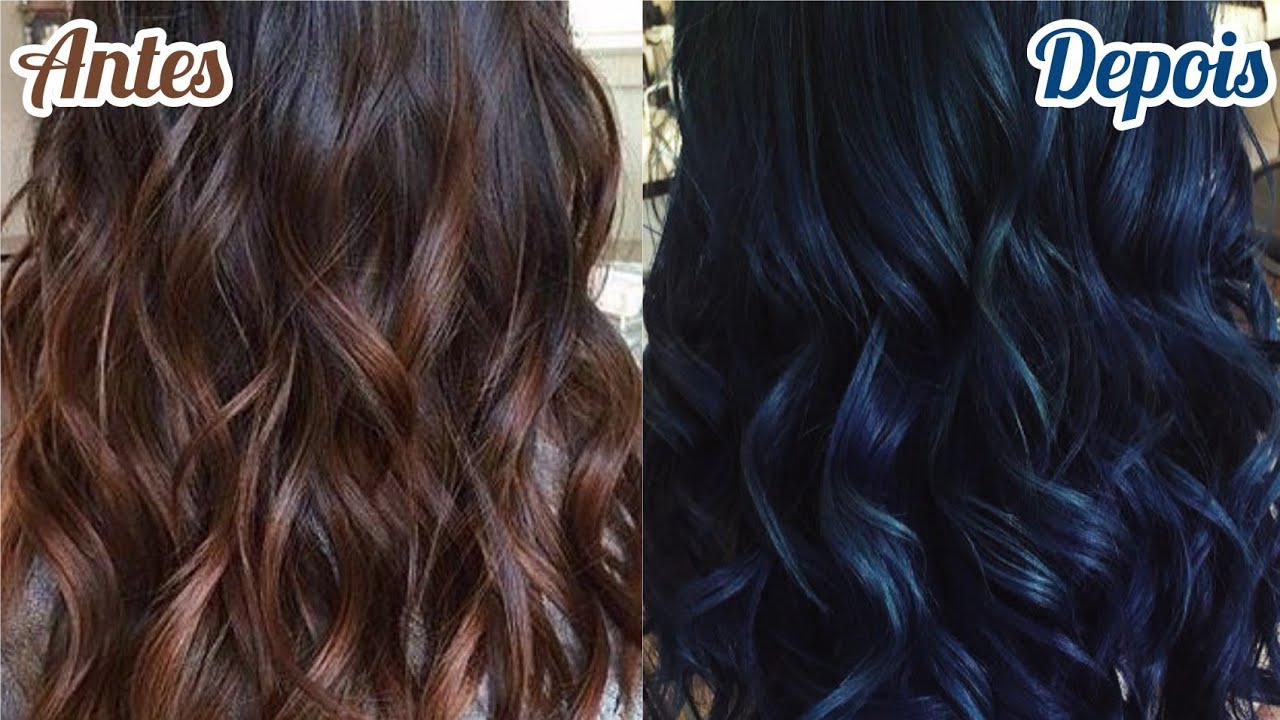 Do castanho ao preto azulado + AZUL DE METILENO e VIOLETA GENCIANA | Pintei meu cabelo sem tinta