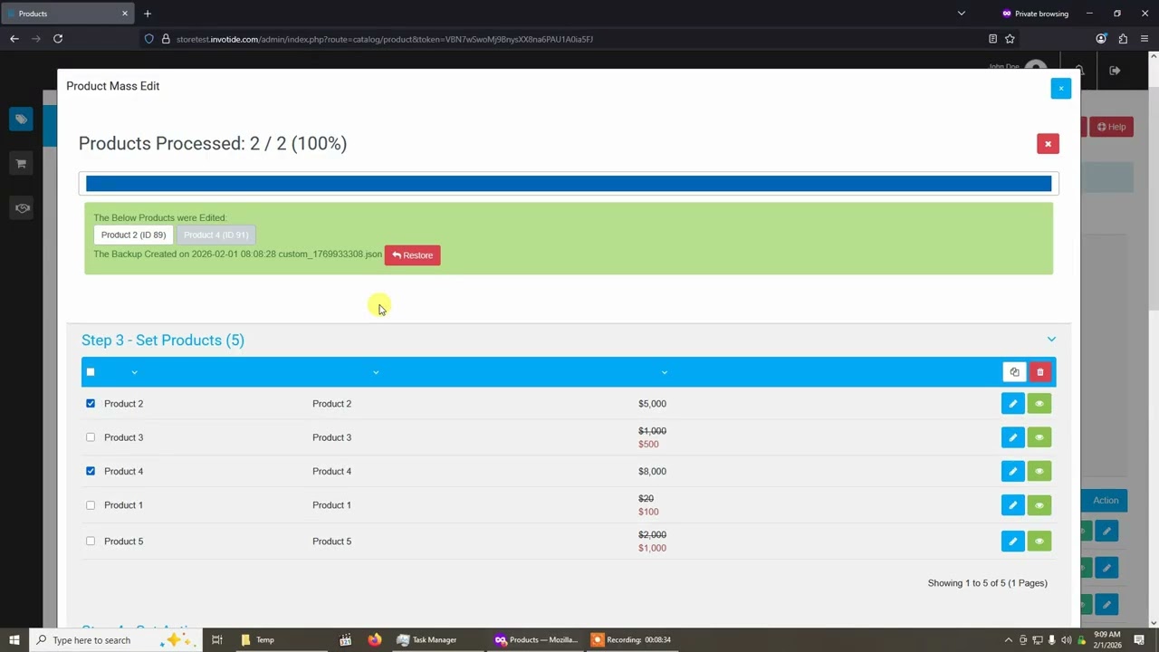 How To Use Product Mass Edit Module