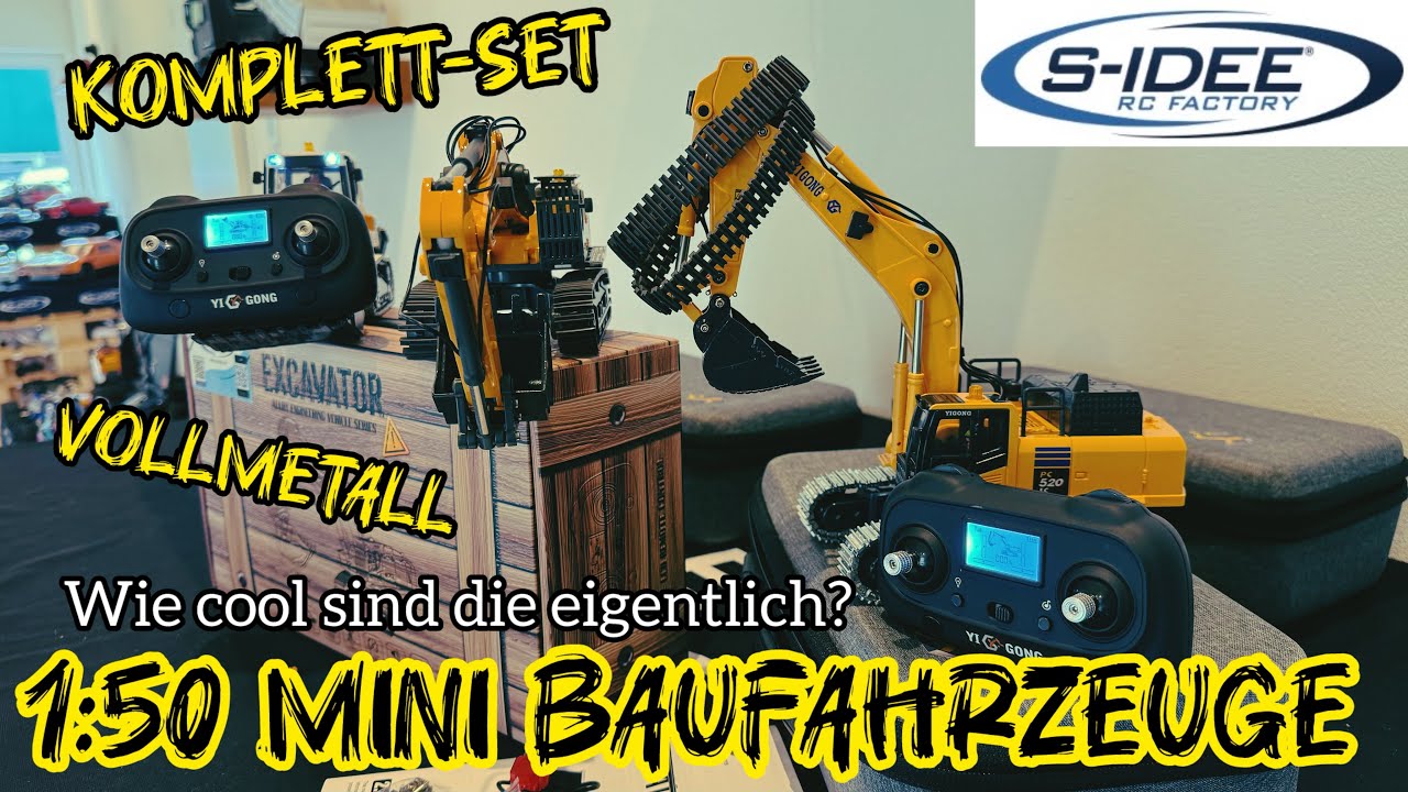 S-Idee 1:50 YiGong Mini Baufahrzeuge / Laderaupe / YG520 / K970 - Unboxing & Test 