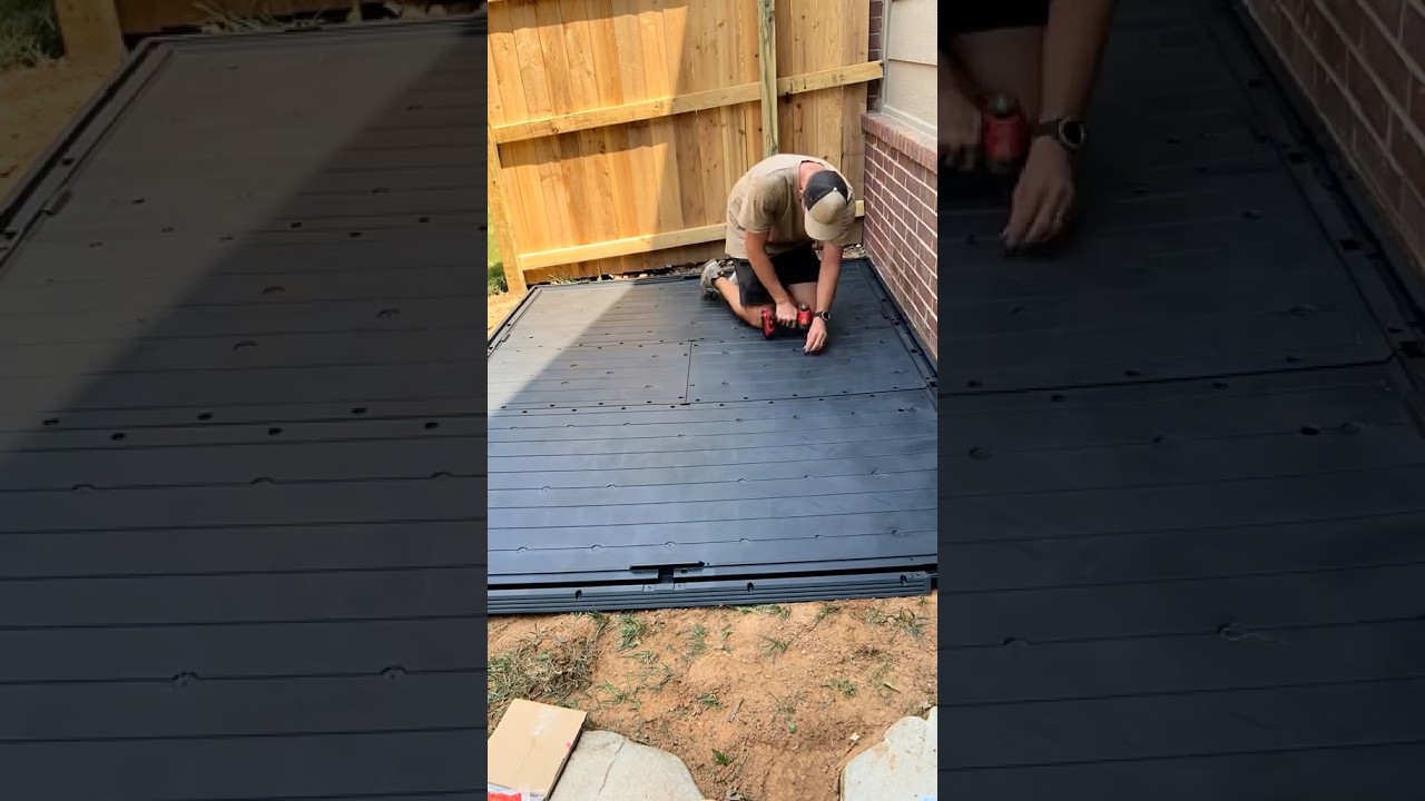 Watch as we transform this backyard space by installing a @Keter North America Cortina 9x7 Shed!