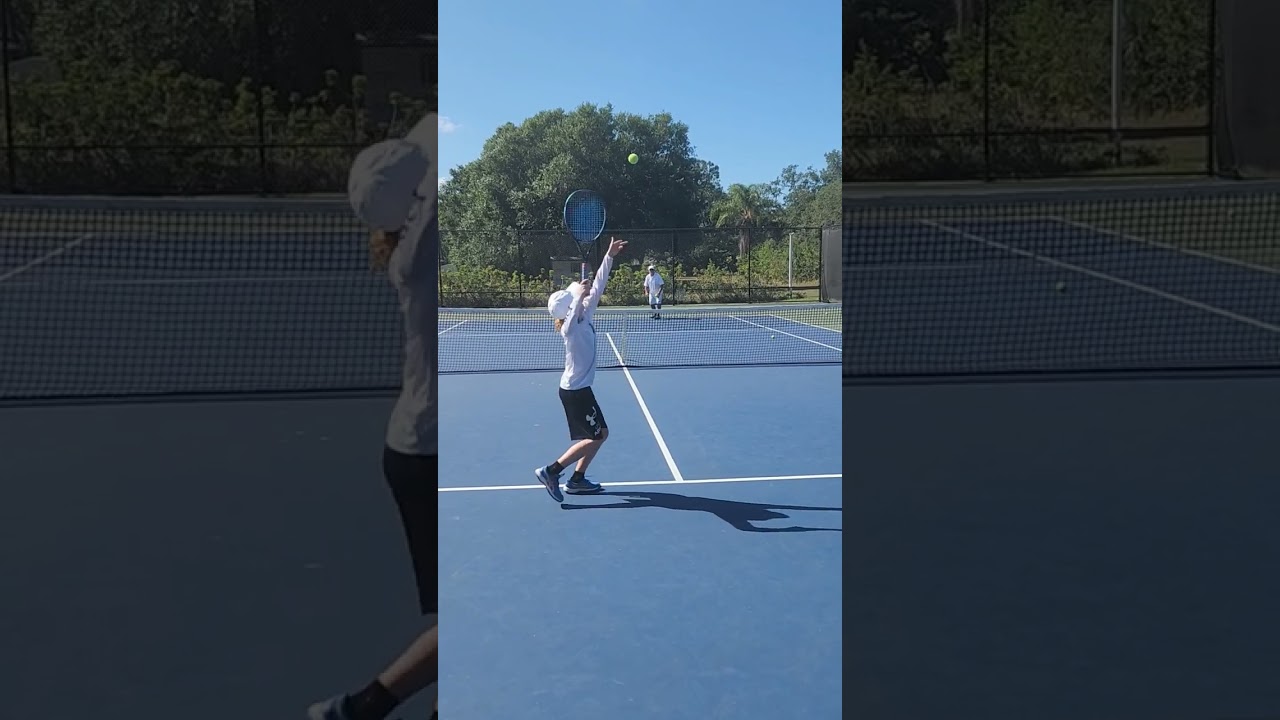 Doing a little bit of doubles practice #christopher #tennistraining #youtuber #tennis #tennisdrills