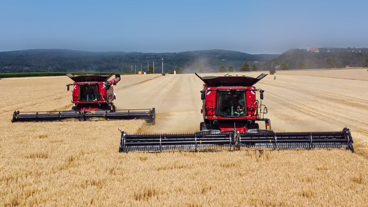 Rostěnice a.s • CASE IH AXIAL•FLOW 9250 & CASE IH QUADTRAC 450 + BERGMANN GTW 430 • Žně 2023