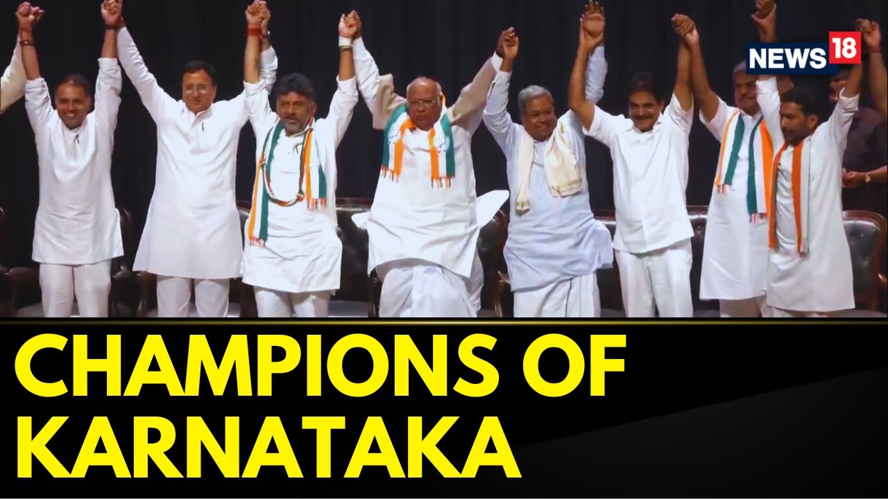 #KarnatakaElectionResults | Show Of Strength By Congress In Karnataka Elections 2023 | News18