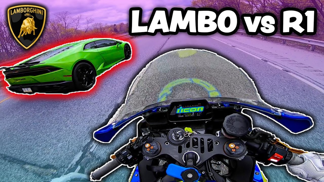 Lamborghini Races Girl on Yamaha R1 *IT GETS WILD* (Motovlog #3)