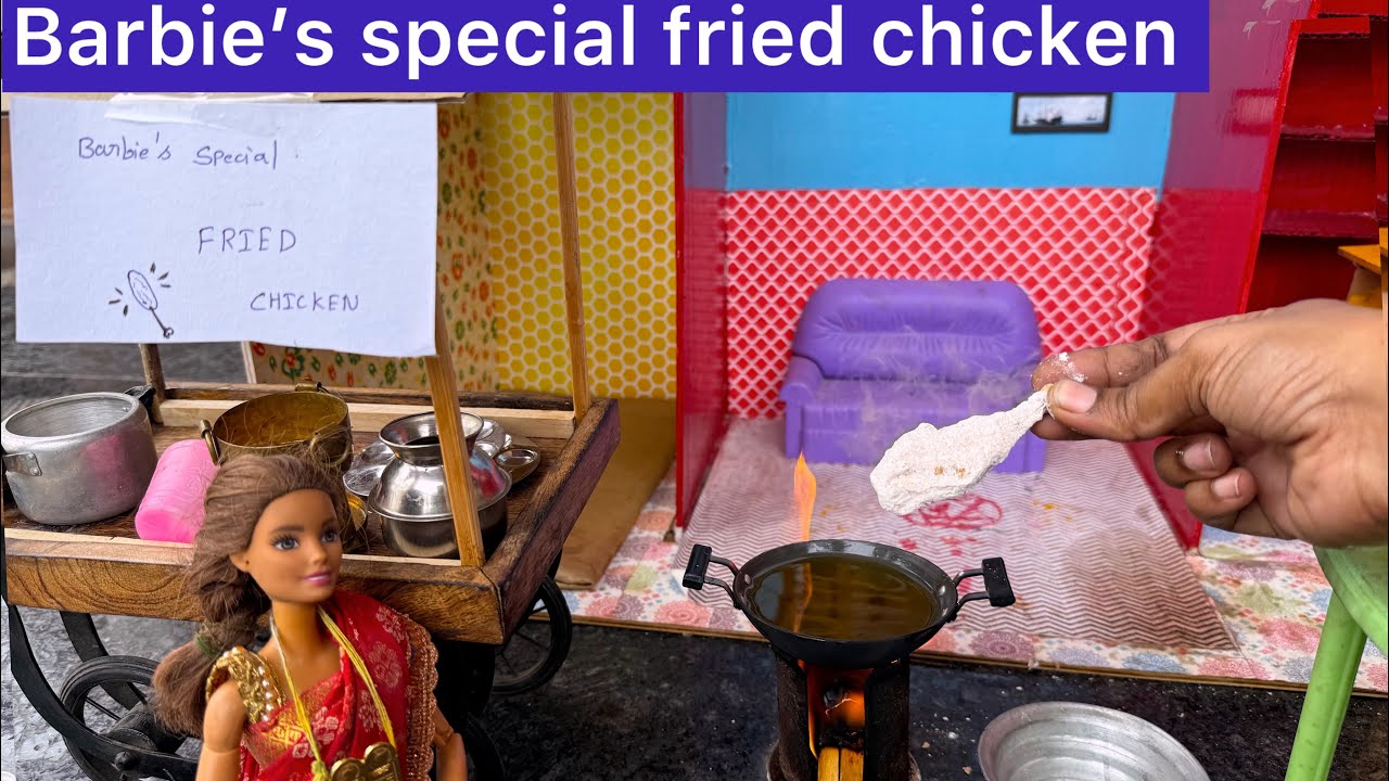 *New* Barbie special KFC fried chicken shop | Miniature cooking | Barbie tiny food