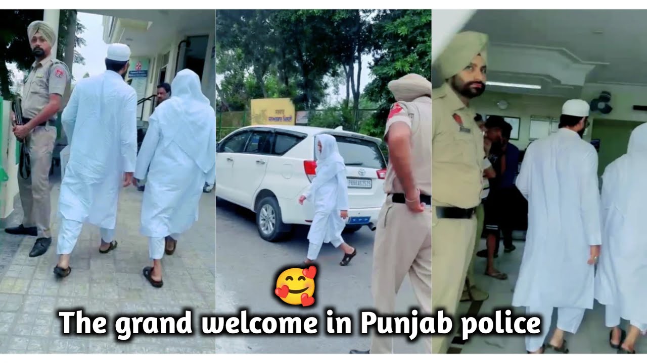 The Grand welcome in Punjab police 🚨Hazrat qari muhammad ikram sahab daamat barakatuh #police #islam