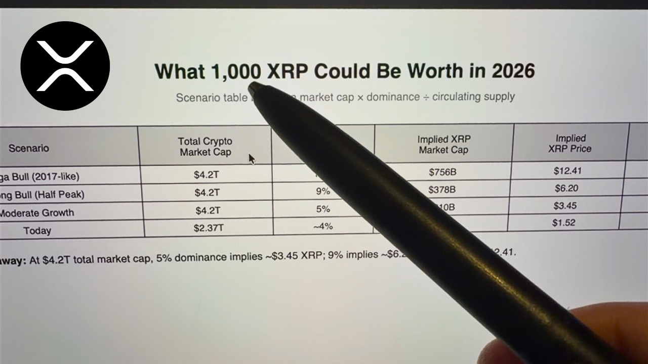 Сколько будут стоить 1000 монет XRP в 2026 году...
