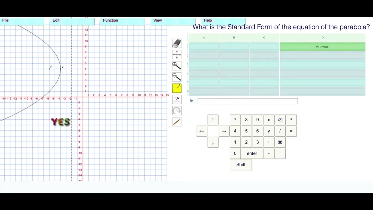 Level 5: Finding the Standard Form Of The Equation Of A Horizontal Parabola