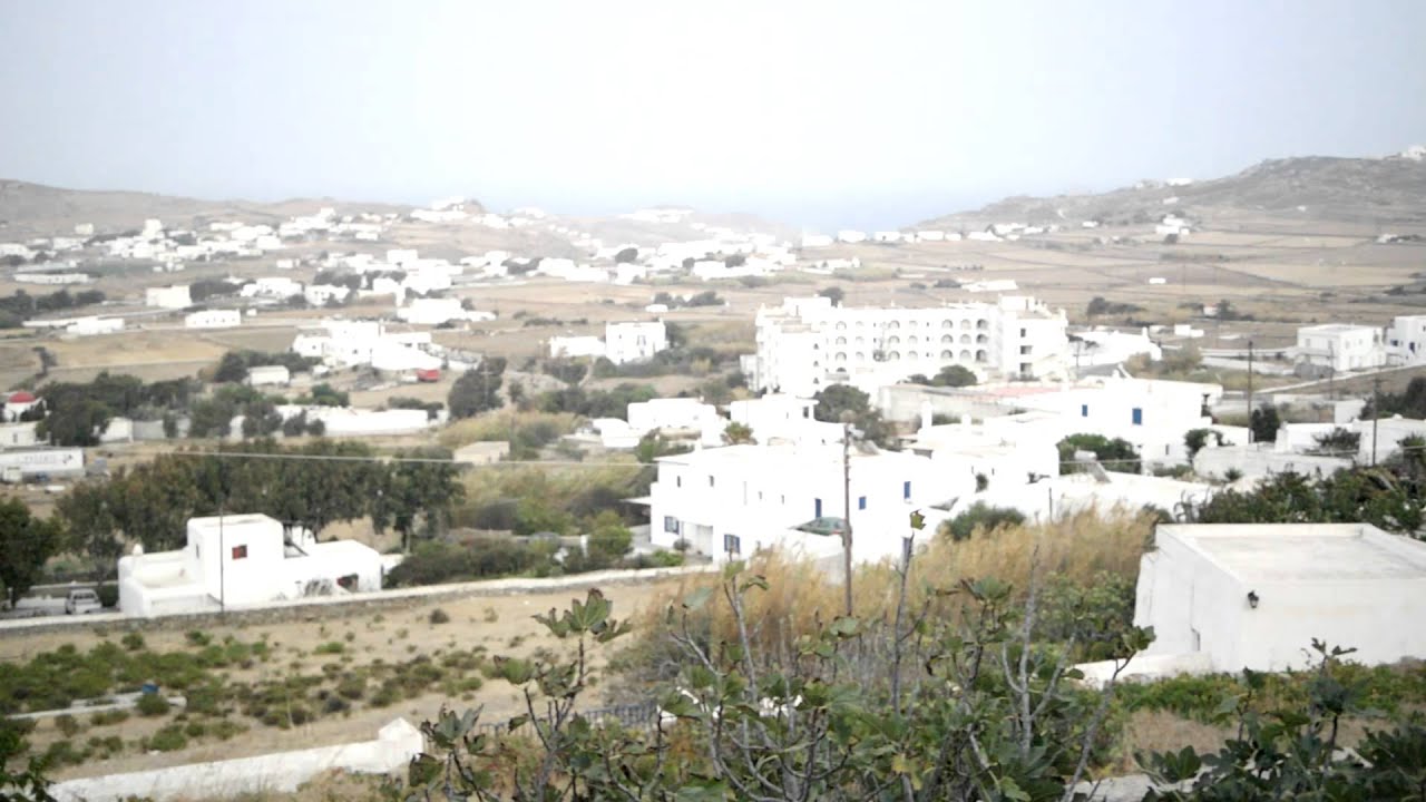A short Panoramic view of Ano Mera in Mykonos