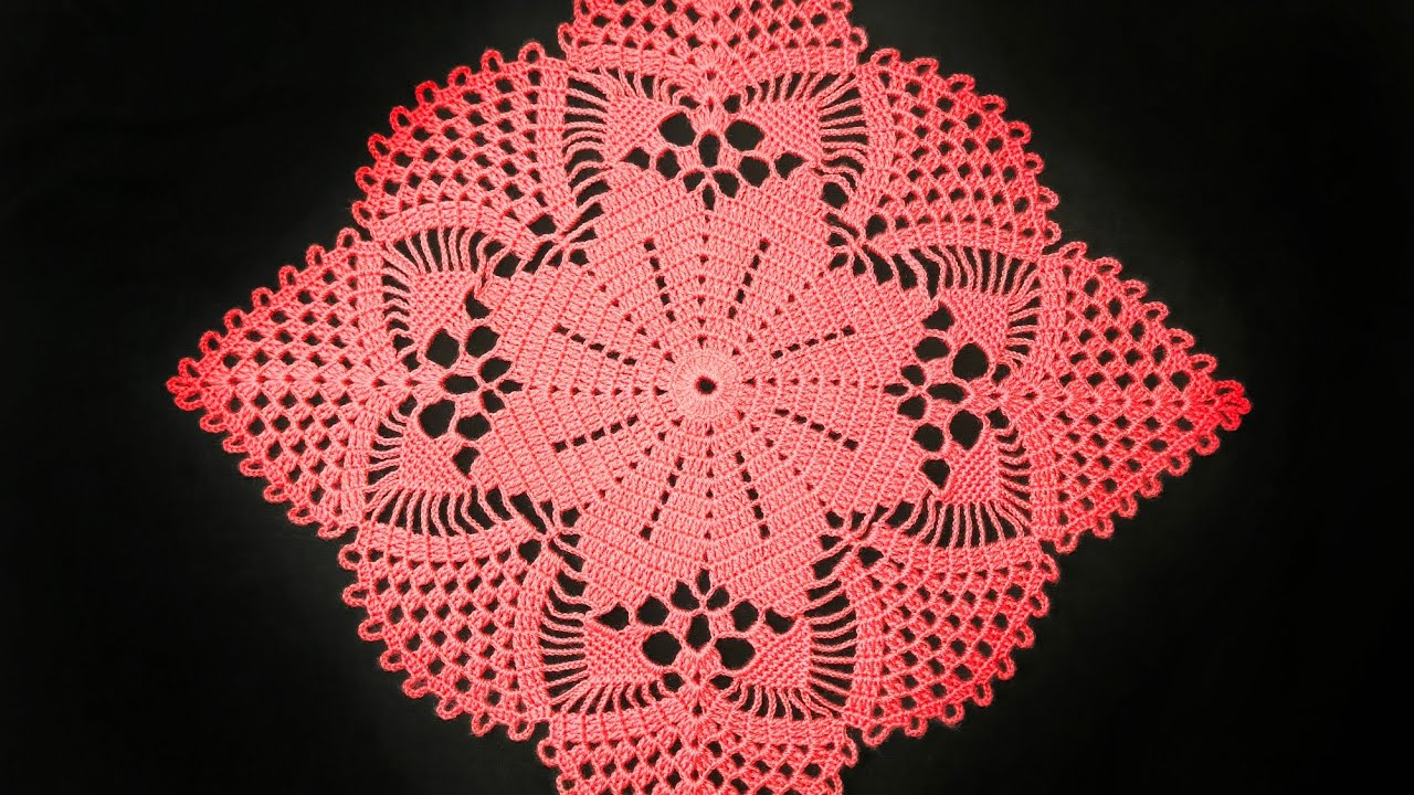 How to Make a Crochet Design for Thalposh/Table Cloth/Placemat in Hindi & Urdu - 267