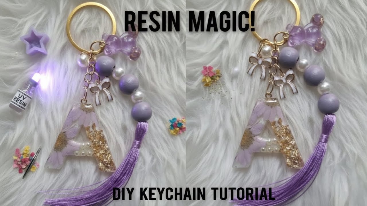HOW TO MAKE A RESIN  KEYCHAIN WITH DRY FLOWERS 💐/RESIN FOR BEGINNERS TUTORIAL ✨️