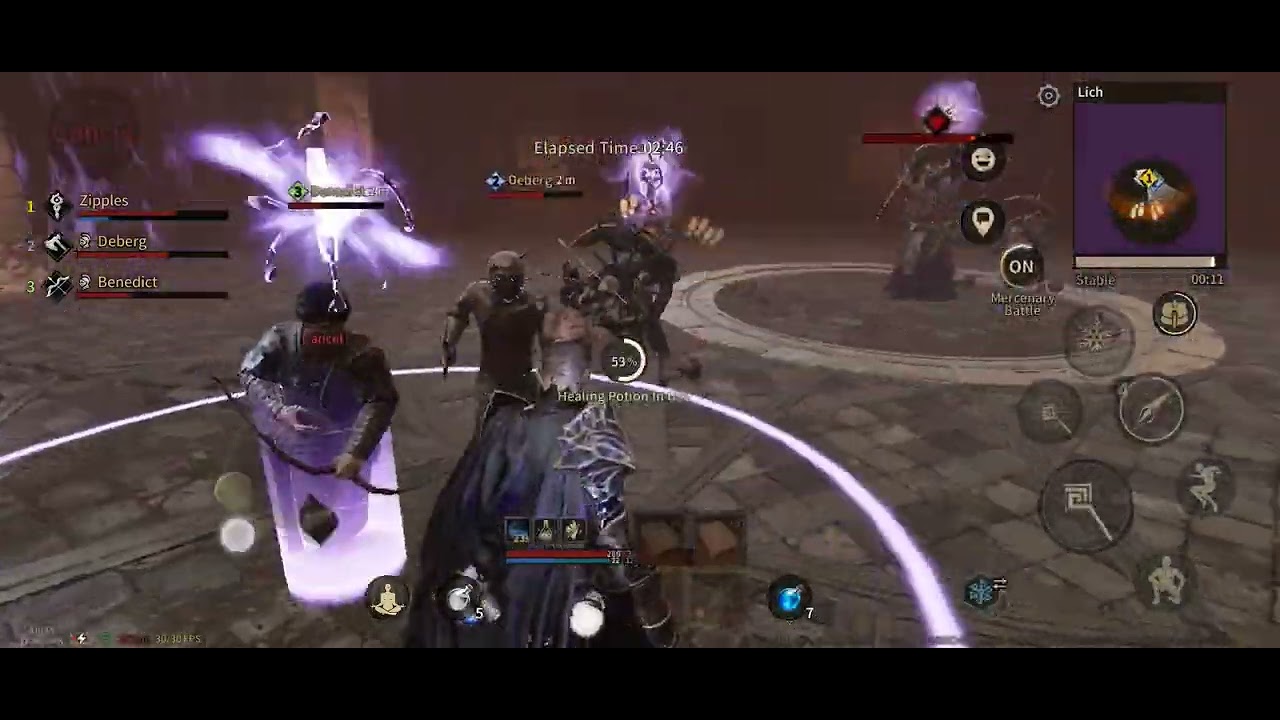 Abyss of Dungeons wizard lich with mercs