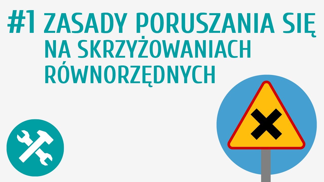 Zasady poruszania się na skrzyżowaniach równorzędnych #1 [ Rowerzysta na skrzyżowaniu ]