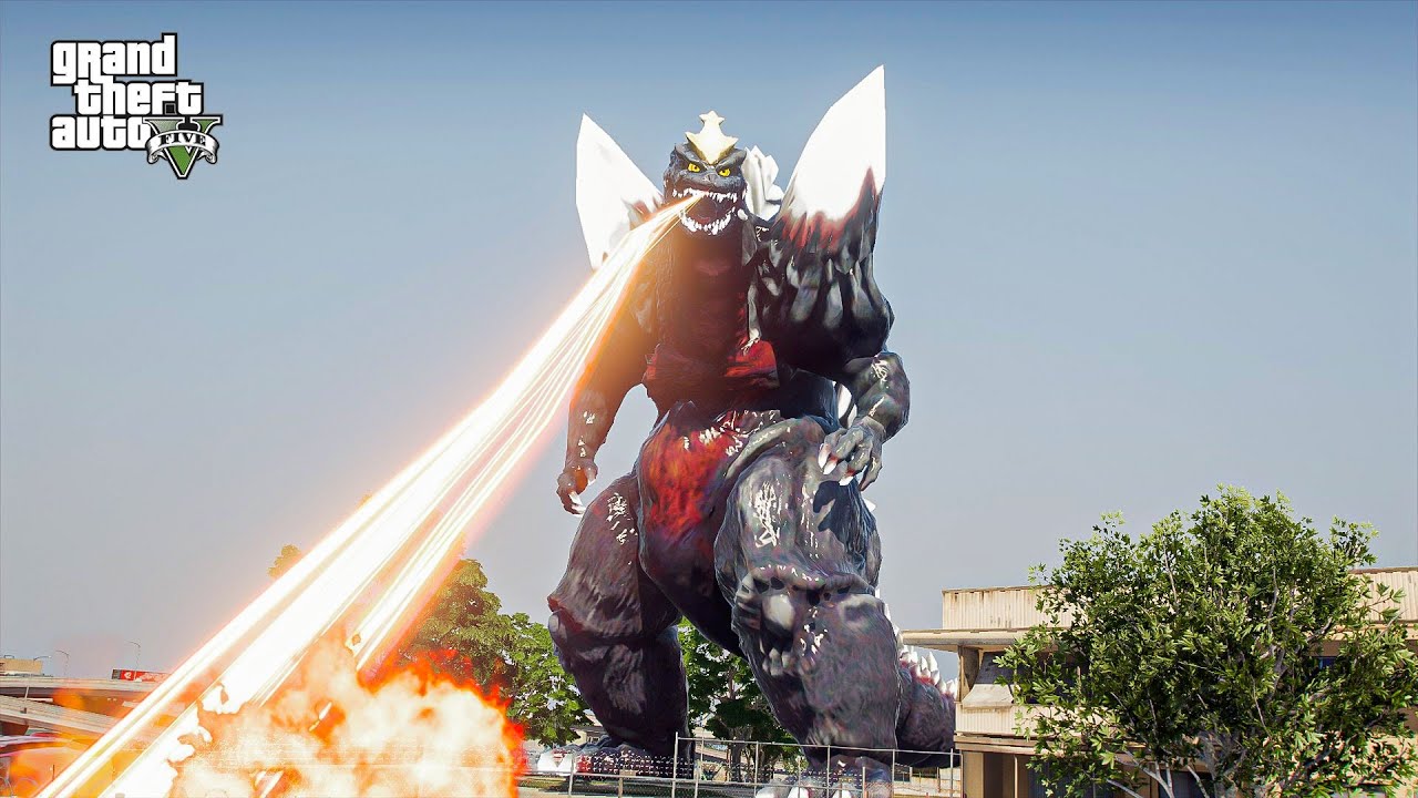 SpaceGodzilla Attack The City | Space Godzilla Mod - GTA 5