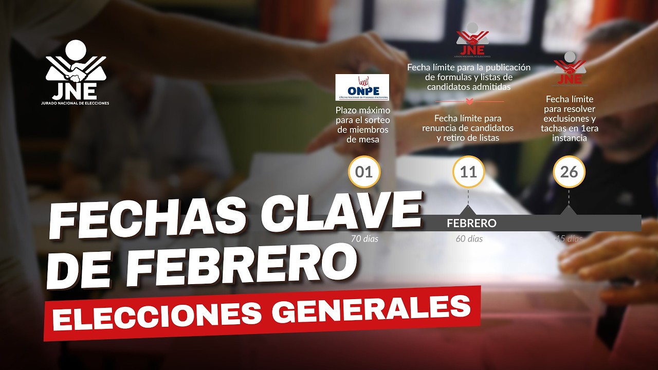 Elecciones Generales 2026: Estas son las fechas clave del cronograma de febrero