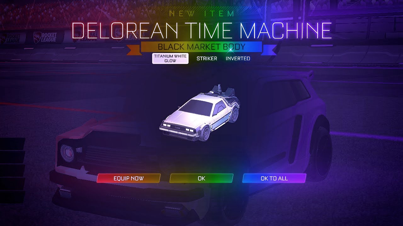 PLAYING ROCKET LEAGUE WITH THE DELOREAN TIME MACHINE CAR!