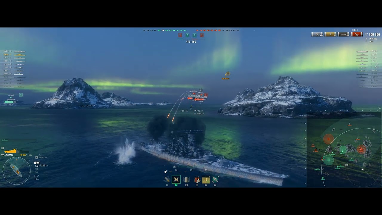 World of Warships Replay #Yamato: [ Nah ran und Inseln nutzen! ]