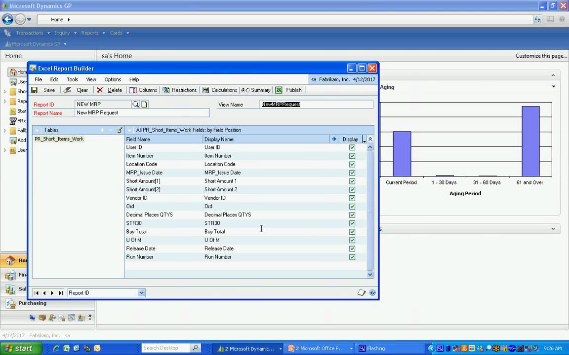 Excel Report Builder in Dynamics GP
