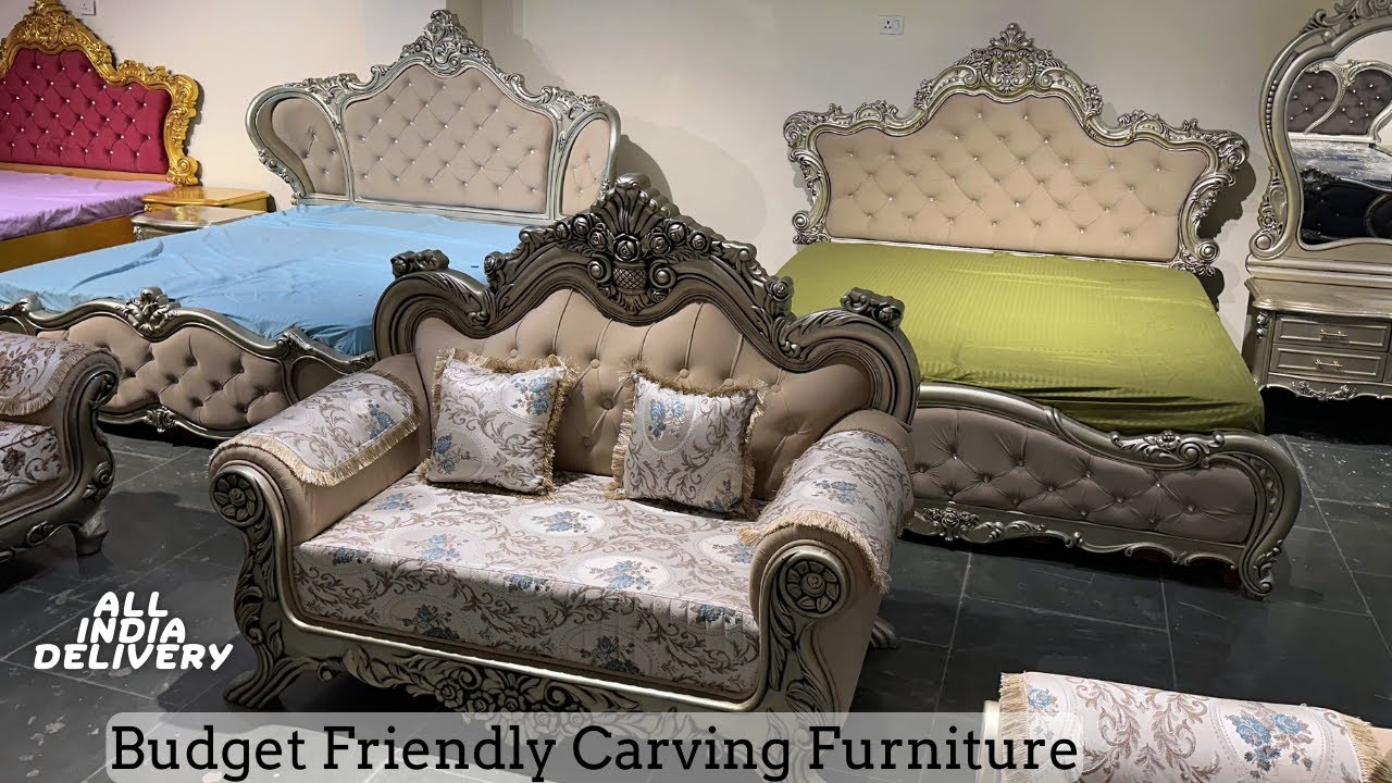 Biggest Collection of Budget Friendly Carving Furniture | Royal Sofa Maharaja Bed Dressing Tables