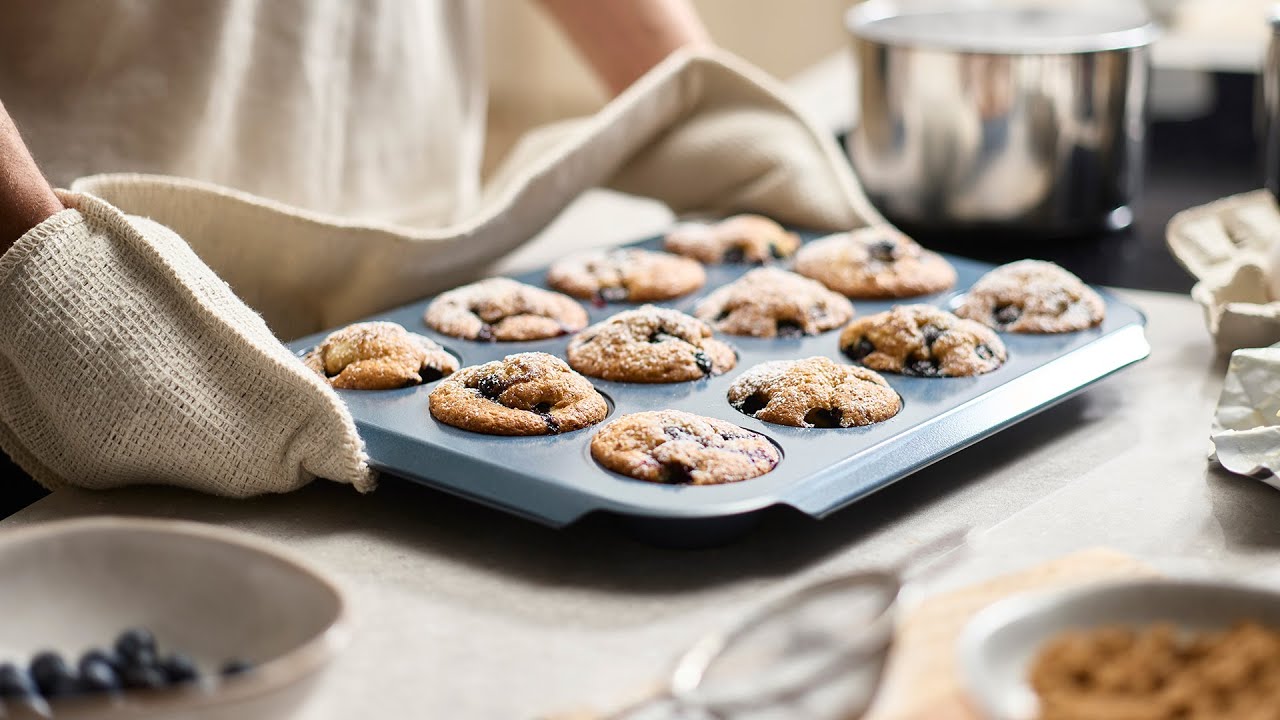 Joseph Joseph Nest&trade; Bake Non-Stick 12 Cup Blue Muffin Tray | 45072