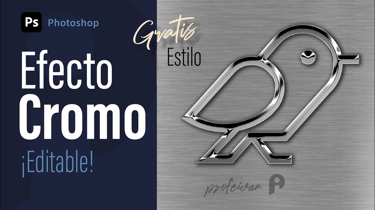 🥈Efecto cromo en photoshop (editable)