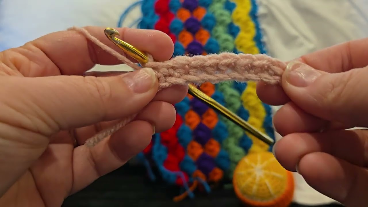 Making a hole or space in crocheting patterns.