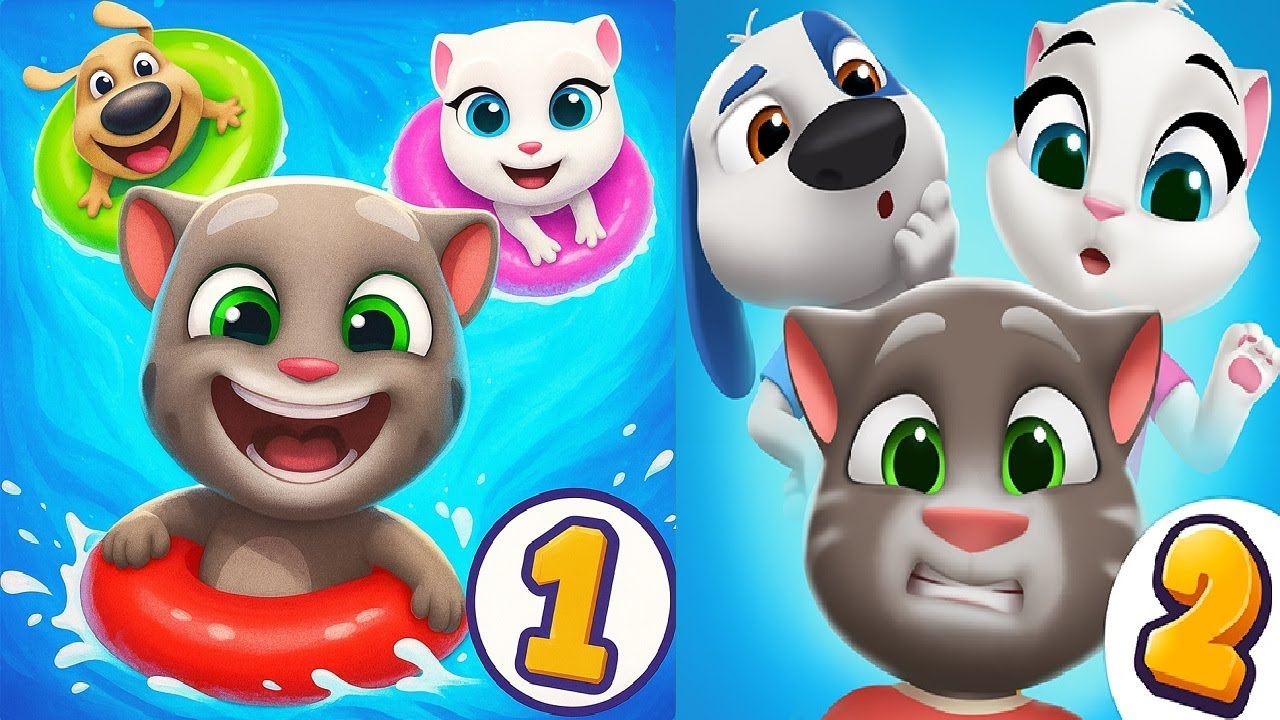 Talking Tom Pool VS My Talking Tom Friends 2 НОВАЯ ИГРА Android iOS Геймплей HD