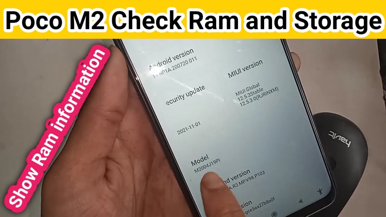 How to check ram and Storage in poco m2