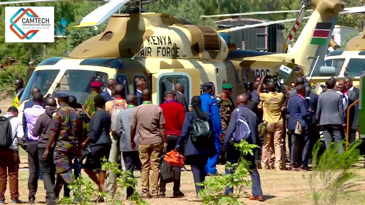 President William Ruto arrived at Laikipia Airbase to mark the KDF Day.