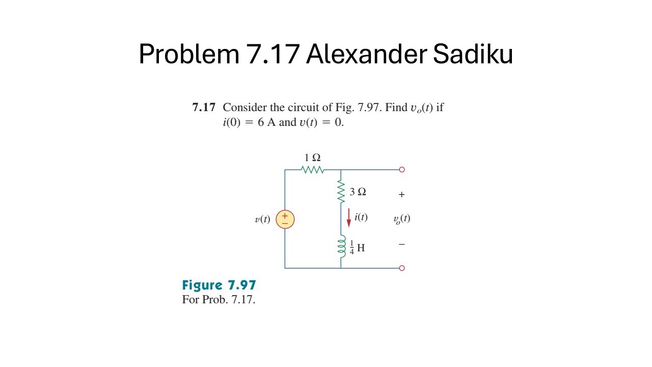 Задача 7.17 – Основы электрических цепей (Садику), 5-е издание
