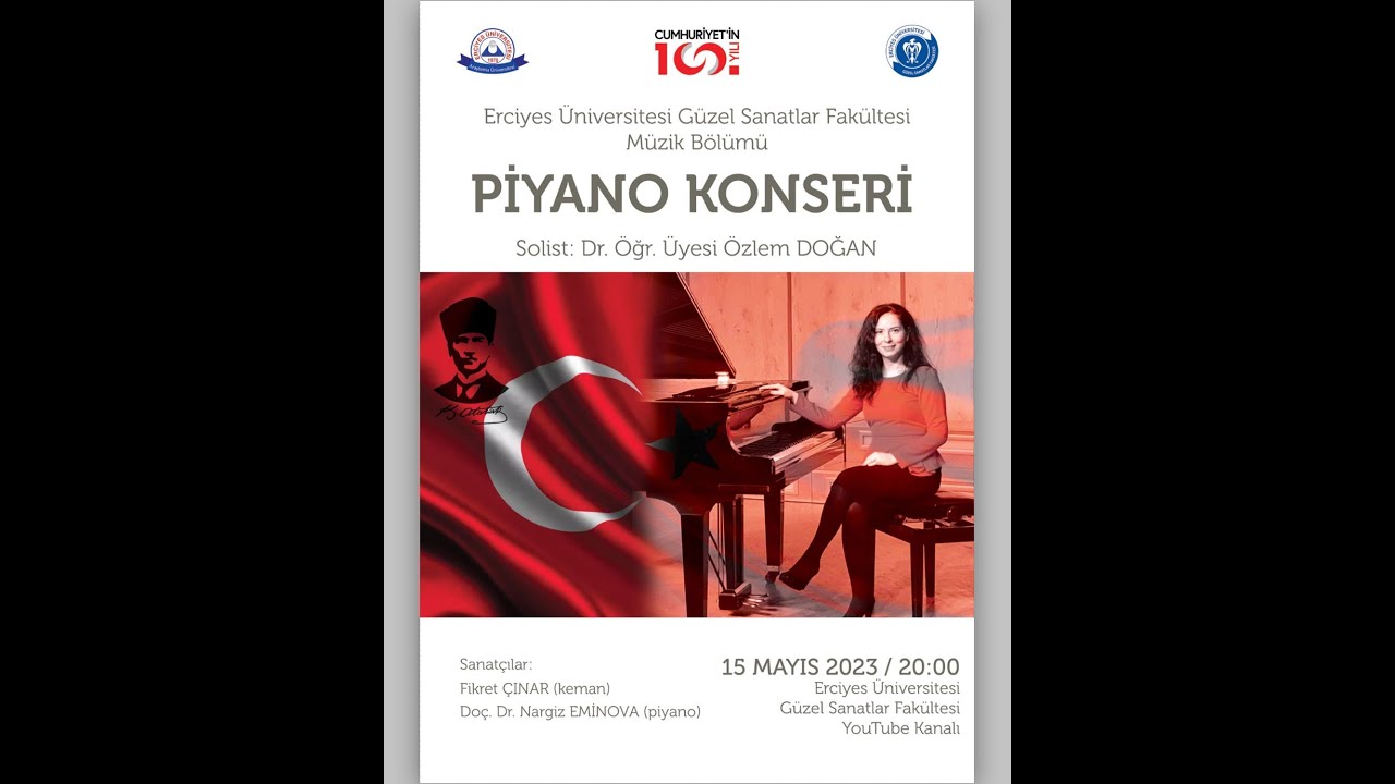 Erciyes Üniversitesi Güzel Sanatlar Fakültesi 19. Mayıs Etkinlikleri Piyano Konseri
