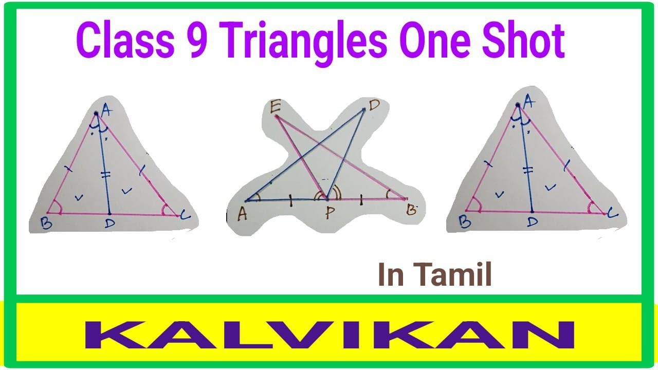 Class 9 Maths Triangles One Shot In Tamil / SSS, SAS, ASA, RHS / Kalvikan