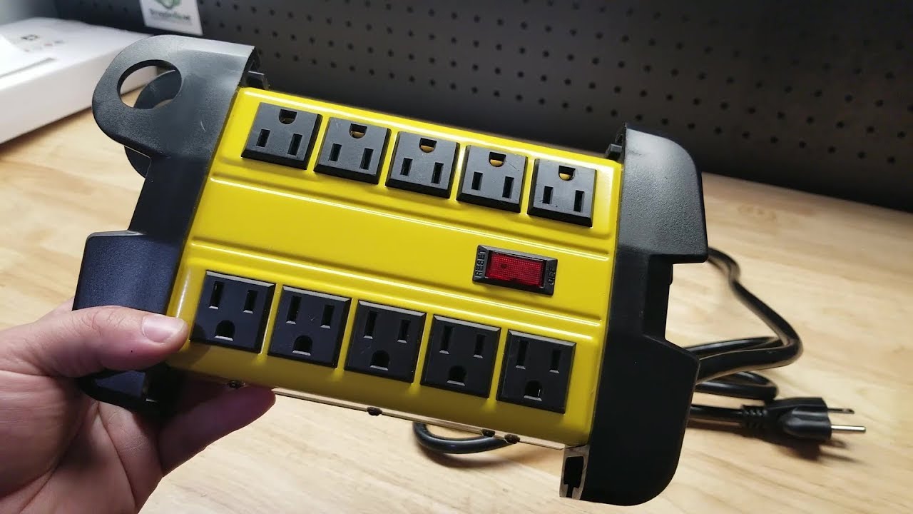 [55% Off, Limited Time] 10 Outlet Heavy Duty Metal Garage Shop Power Strip, 15A By KungFuKing!