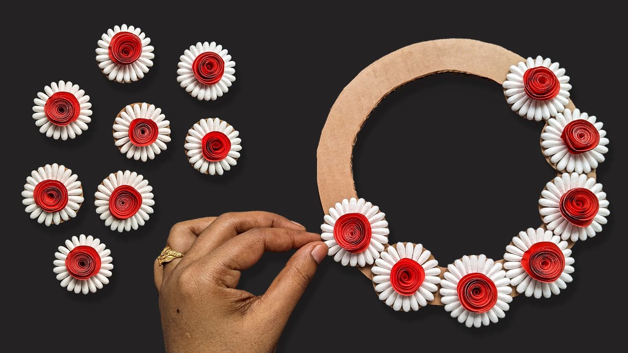 Beautiful Wall Hanging Using Cotton Earbuds/ Easy Wall Hanging/ DIY Paper Crafts For Home Decoration