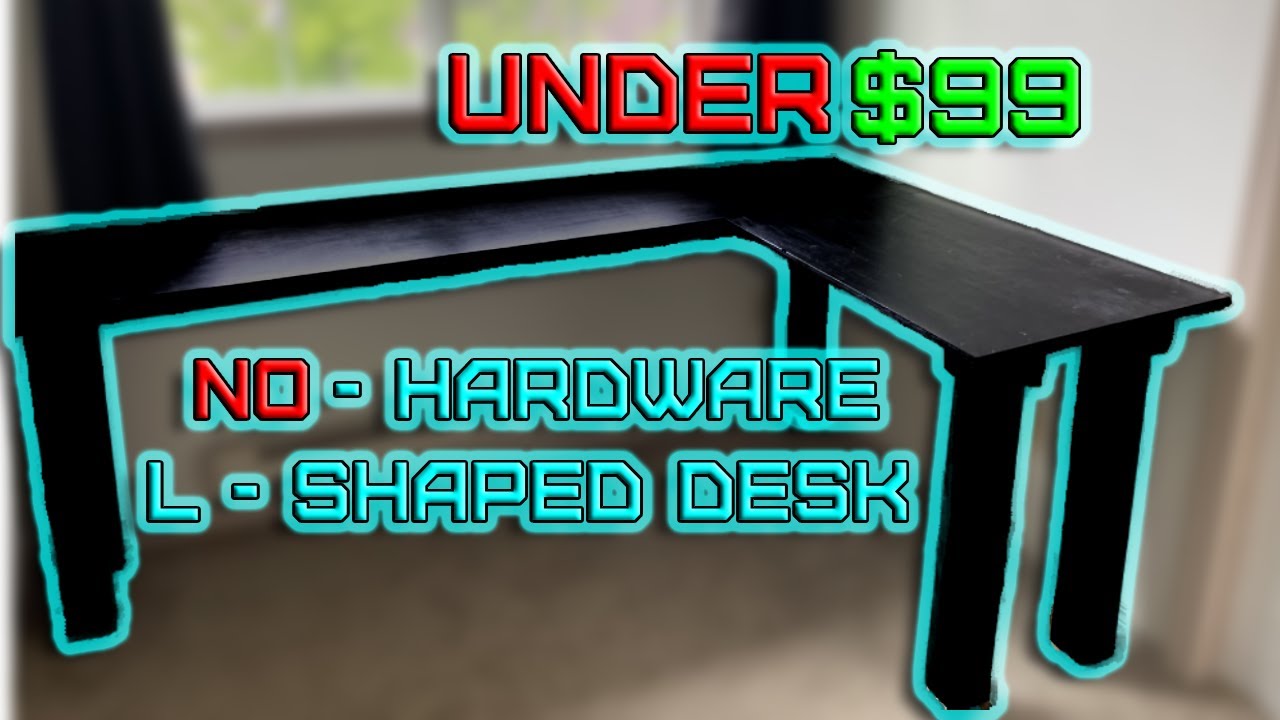 DIY L-Shaped desk from only construction lumber!