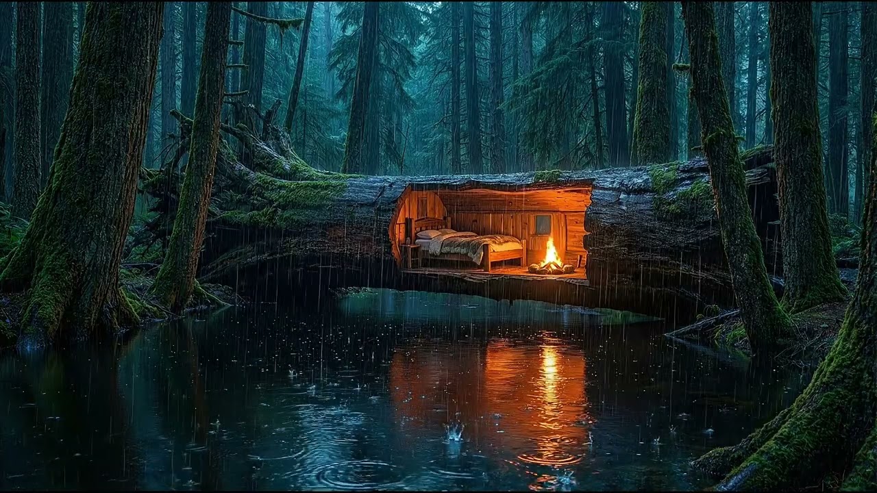 Night Forest Rain Sounds 🌙 Gentle Rain for Relaxation & Deep Sleep