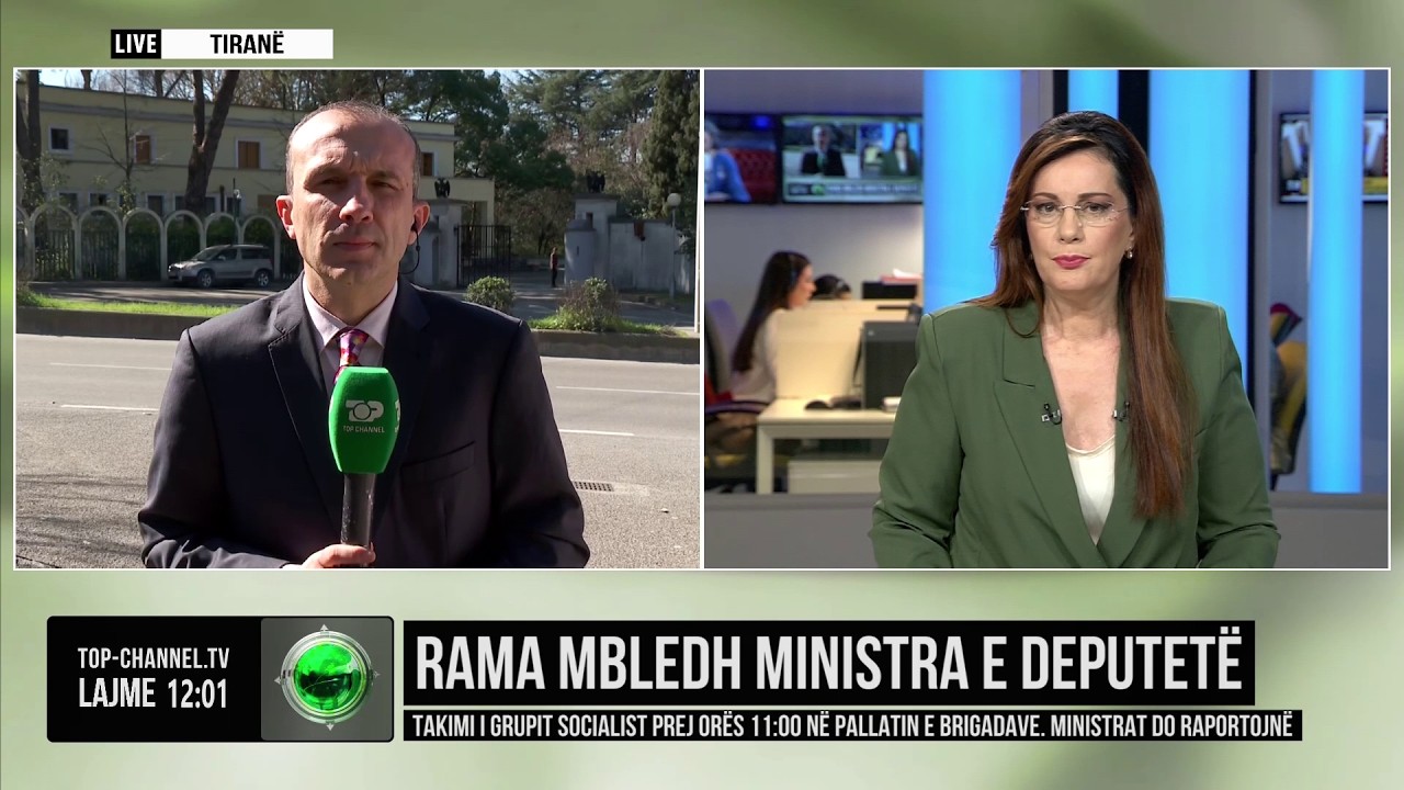 Top Channel/ Rama mbledh ministra e deputetë/ Takimi i grupit prej orës 11 në Pallatin e Brigadave