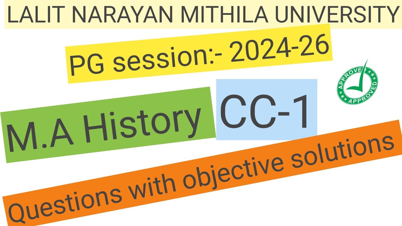 LNMU PG M.A History CC-1 Session:-2024-26 Questions with objective solutions #lnmumahistorypyq #lnmu