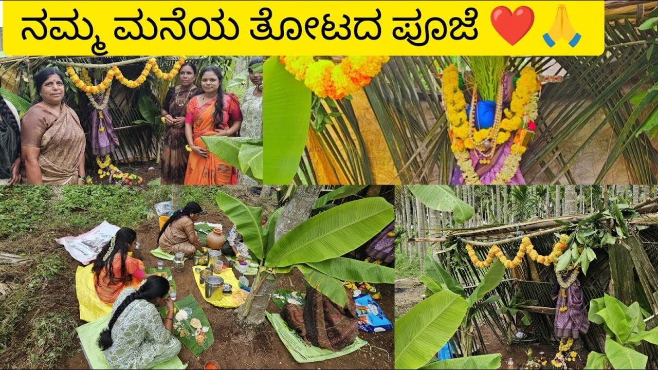 ನಮ್ಮ ಮನೆಯ ತೋಟದ ಪೂಜೆ ❤️🙏/Husband ಮನೇಲಿ ಮೊದಲ ತೋಟದ ಪೂಜೆ/ಗೌರಿ ಹಬ್ಬದ ದಿನ ❤️