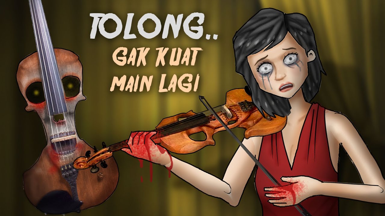 Biola Berdarah, berhenti main bakal celaka #HORORMISTERI Kartun Hantu, Animasi Horror Indonesia