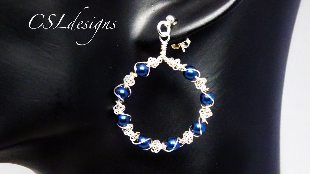 Twisted wire macrame earrings
