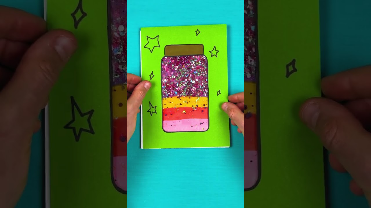 Make a Sparkly ✨ Notebook Cover 📒 #diy #kidsvideo