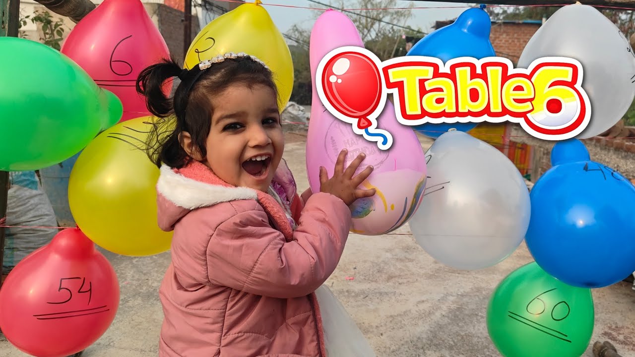 Kids Learning and Fun | Table of 6 | Balloon Burst Math