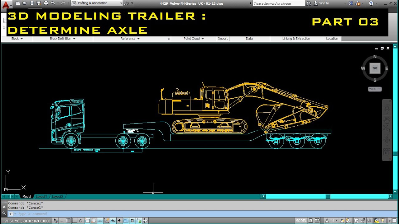 3D MODELING TRAILER TRUCK Part 3 : ( Determine Axle )