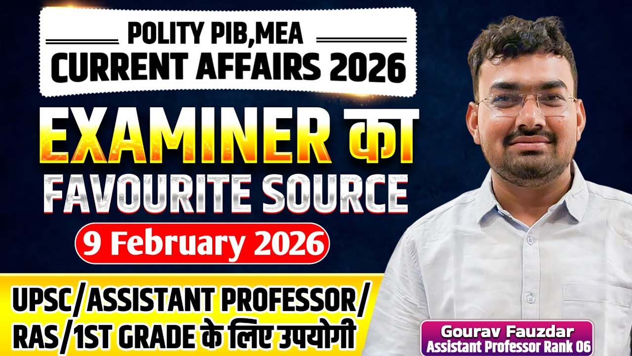 PIB Current Affairs 2026 | PIB January Current Affairs 2026 | Polity PIB MEA By Gaurav Fauzdar
