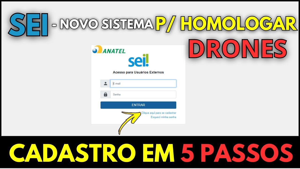 𝘼𝙉𝘼𝙏𝙀𝙇 SEI - 𝘾𝘼𝘿𝘼𝙎𝙏𝙍𝙊 𝘿𝙀 𝘼𝘾𝙀𝙎𝙎𝙊 𝙀𝙈 𝟱 𝙋𝘼𝙎𝙎𝙊𝙎 - NOVO SISTEMA PARA 𝙃𝙊𝙈𝙊𝙇𝙊𝙂𝘼𝙍 𝘿𝙍𝙊𝙉𝙀𝙎 EM 2024