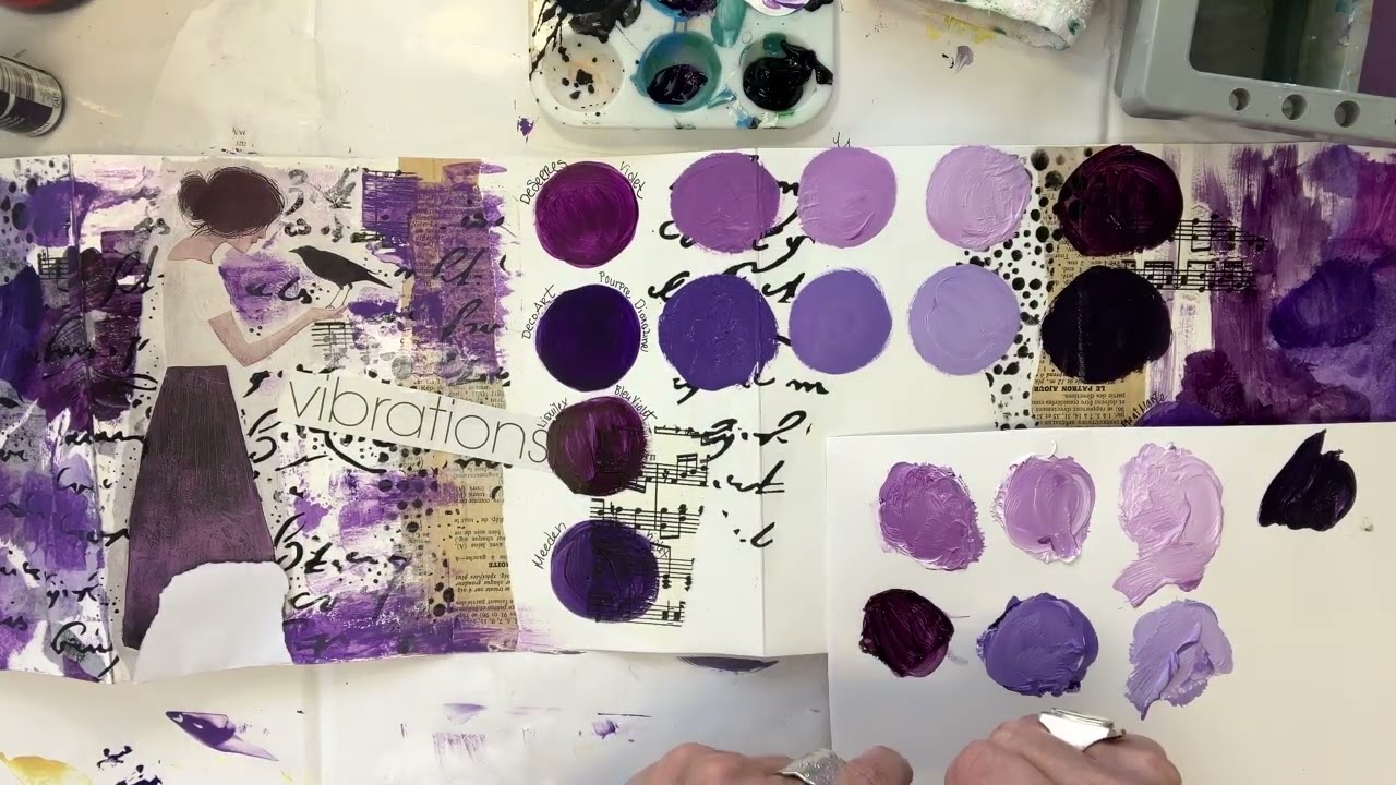Devinez quelle couleur j’explore aujourd’hui dans mon carnet des couleurs .