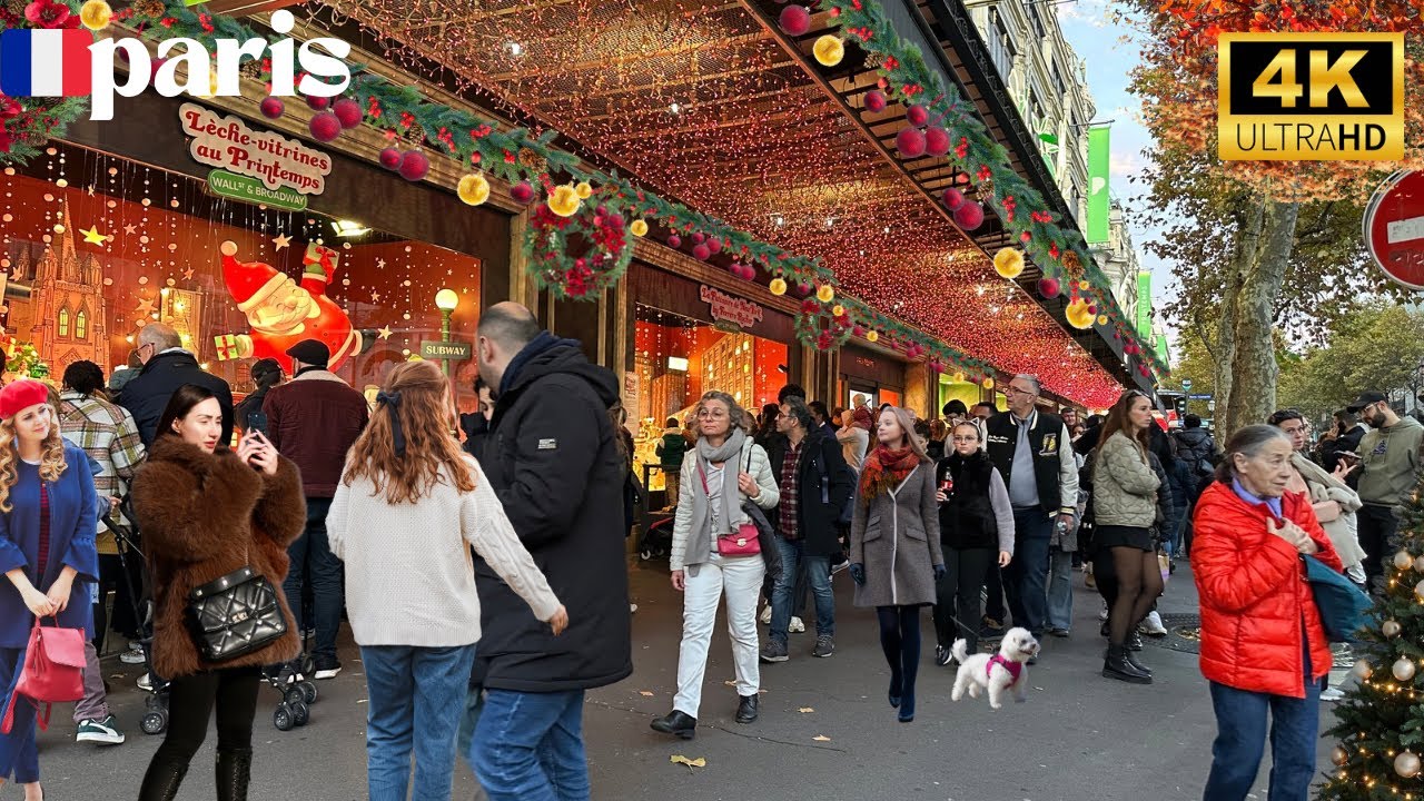 11 November 2025 PARIS 🇫🇷 FRANCE 4K HDR WALK 🎄💚💚💚 PARIS SPEND EVENING THROUGH CITY WALK.