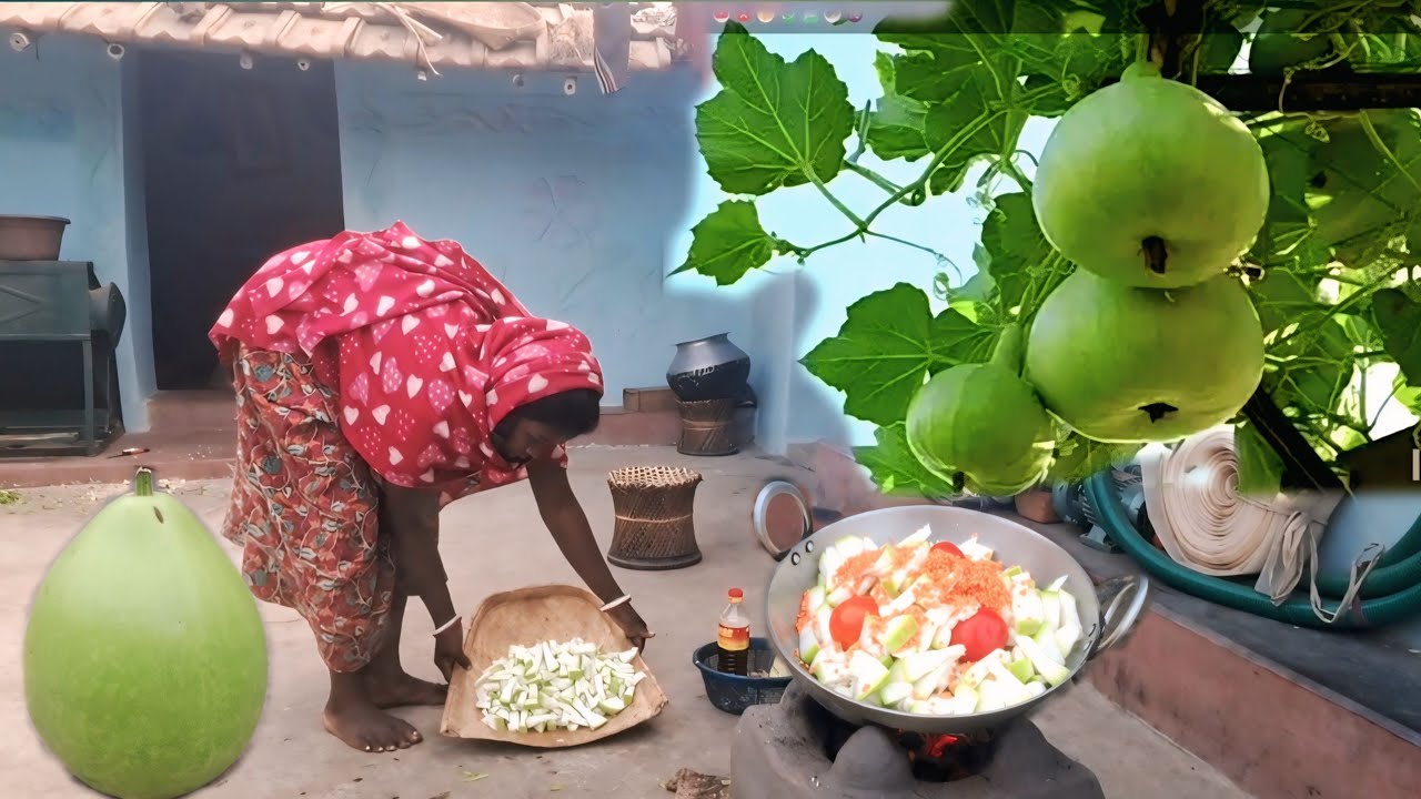 Desi Lauki Sabji Recipe | Farm Fresh Bottle Gourd Curry Indian Village Cooking